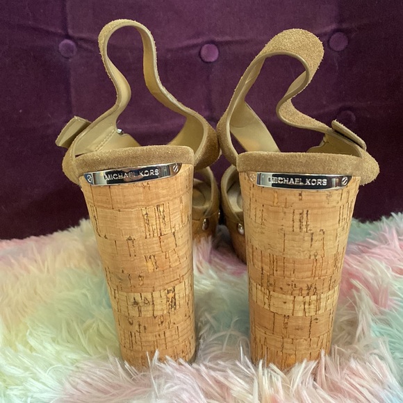 Michael Kors Hayden Tan Suede Platform Sandal - Picture 4 of 7